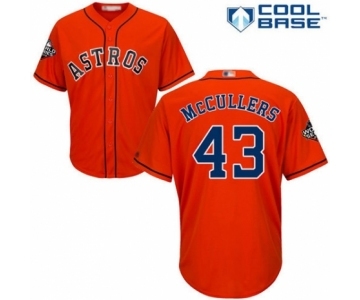 Men's Houston Astros #43 Lance McCullers Replica Orange Alternate Cool Base 2019 World Series Bound Baseball Jersey