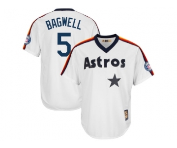 Men's Houston Astros #5 Jeff Bagwell Majestic White Fashion 2017 Hall of Fame Cooperstown Collection Patch Cool Base Jersey