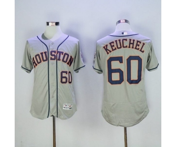 Men's Houston Astros #60 Dallas Keuchel Majestic Grey Flexbase Authentic Collection Player Jersey