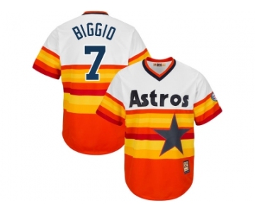 Men's Houston Astros #7 Craig Biggio Majestic Orange Alternate Cool Base Cooperstown Collection Jersey
