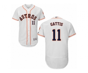 Men's Majestic Houston Astros #11 Evan Gattis White Flexbase Authentic Collection MLB Jersey