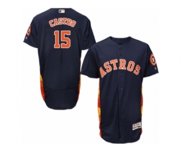 Men's Majestic Houston Astros #15 Jason Castro Navy Blue Flexbase Authentic Collection MLB Jersey