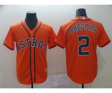 Men's Majestic Houston Astros #2 Alex Bregman Orange Cool Base MLB Jersey