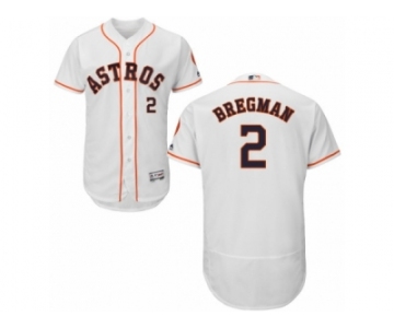 Men's Majestic Houston Astros #2 Alex Bregman White Flexbase Authentic Collection MLB Jersey