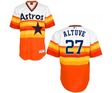 Men's Majestic Houston Astros #27 Jose Altuve Authentic White Orange 1979 Turn Back The Clock MLB Jersey
