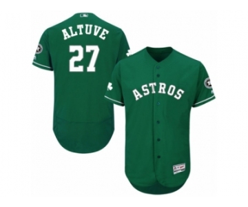 Men's Majestic Houston Astros #27 Jose Altuve Green Celtic Flexbase Authentic Collection MLB Jersey