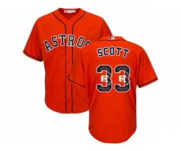 Men's Majestic Houston Astros #33 Mike Scott Authentic Orange Team Logo Fashion Cool Base MLB Jersey