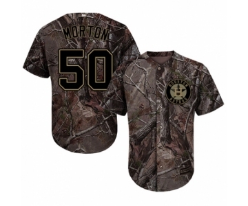 Men's Majestic Houston Astros #50 Charlie Morton Authentic Camo Realtree Collection Flex Base MLB Jersey