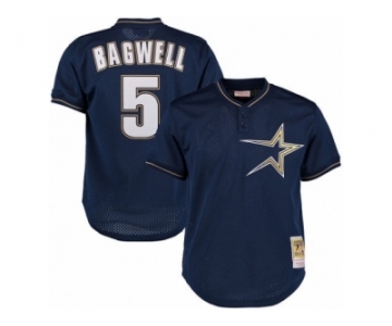 Men's Mitchell and Ness 1997 Houston Astros #5 Jeff Bagwell Replica Navy Blue Throwback MLB Jersey