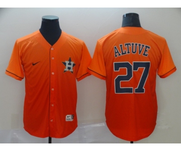 Men's Nike Houston Astros #27 Jose Altuve Replica Orange Drift Fashion MLB Jersey