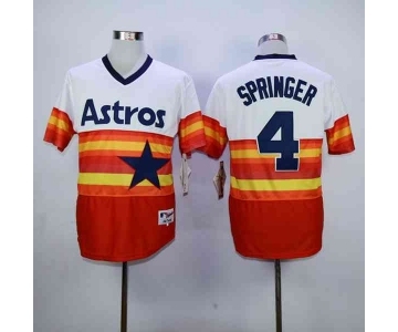mlb jerseys houston astros #4 springer white-orange[m&n]