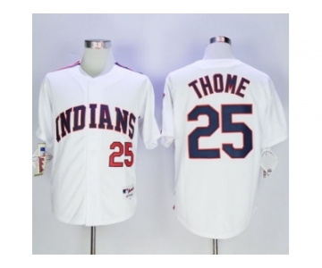 Cleveland Indians #25 Jim Thome White 1978 Turn Back The Clock Stitched MLB Jersey