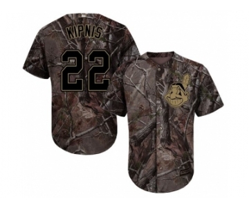 Men Cleveland Indians #22 Jason Kipnis Camo Realtree Collection Cool Base Stitched MLB Jersey