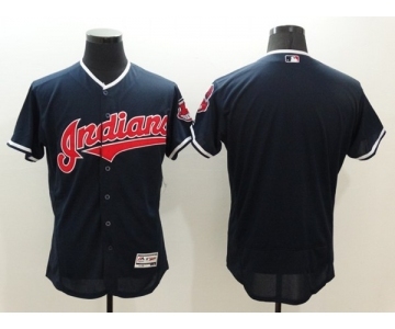 Men Cleveland Indians Blank Majestic Navy Blue Flexbase Authentic Collection Jersey
