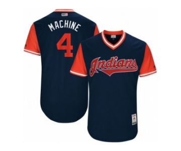 Men's 2017 Little League World Series Indians Bradley Zimmer #4 Machine Navy Jersey