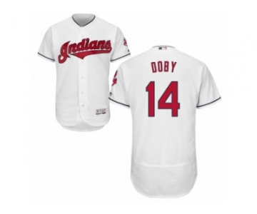 Men's Majestic Cleveland Indians #14 Larry Doby White Flexbase Authentic Collection MLB Jersey