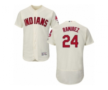 Men's Majestic Cleveland Indians #24 Manny Ramirez Cream Flexbase Authentic Collection MLB Jersey