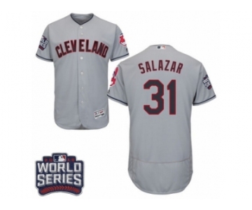 Men's Majestic Cleveland Indians #31 Danny Salazar Grey 2016 World Series Bound Flexbase Authentic Collection MLB Jersey