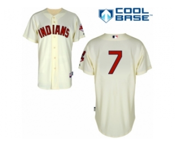 Men's Majestic Cleveland Indians #7 Kenny Lofton Authentic Cream Alternate 2 Cool Base MLB Jersey
