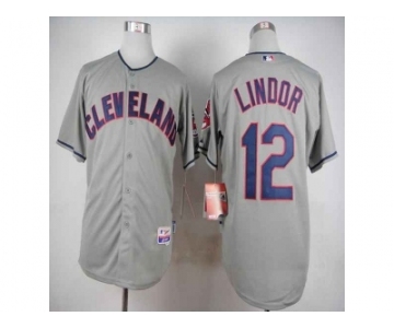 mlb jerseys cleveland indians #12 lindor grey