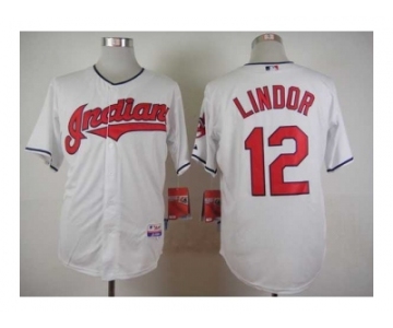 mlb jerseys cleveland indians #12 lindor white