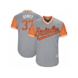Men's 2017 Little League World Series Orioles Dylan Bundy #37 Bundy Gray Jersey