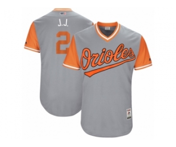 Men's 2017 Little League World Series Orioles J.J. Hardy #2 J.J. Gray Jersey