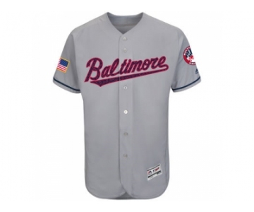Men's Baltimore Orioles Blank Grey Stitched 2016 Fashion Stars & Stripes Flex Base Baseball Jersey