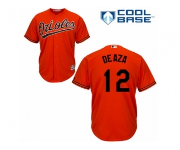 Men's Majestic Baltimore Orioles #12 Alejandro De Aza Replica Orange Alternate Cool Base MLB Jersey