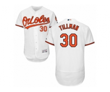 Men's Majestic Baltimore Orioles #30 Chris Tillman White Flexbase Authentic Collection MLB Jersey