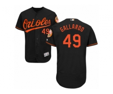 Men's Majestic Baltimore Orioles #49 Yovani Gallardo Black Flexbase Authentic Collection MLB Jersey