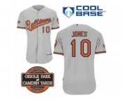 mlb jerseys baltimore orioles #10 jones grey cool base[20th anniversary patch]