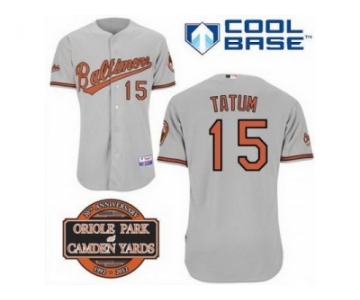 mlb jerseys baltimore orioles #15 tatum grey cool base[20th anniversary patch]