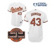 mlb jerseys baltimore orioles #43 johnson white cool base[20th anniversary patch]