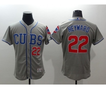 Men Chicago Cubs #22 Jason Heyward Majestic grey Flexbase Authentic Collection Player Jersey