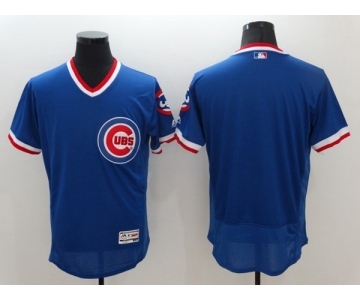 Men Chicago Cubs Blank Majestic Blue Flexbase Authentic Cooperstown Jersey