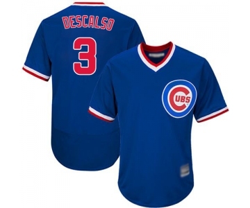 Men's Chicago Cubs #3 Daniel Descalso Royal Blue Cooperstown Flexbase Authentic Collection Baseball Jersey