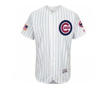 Men's Chicago Cubs Blank White Stitched 2016 Fashion Stars & Stripes Flex Base Baseball Jersey