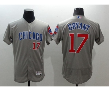Men's Chicago Cubs Kris #17 Bryant Majestic Gray Flexbase Authentic Collection Player Jersey
