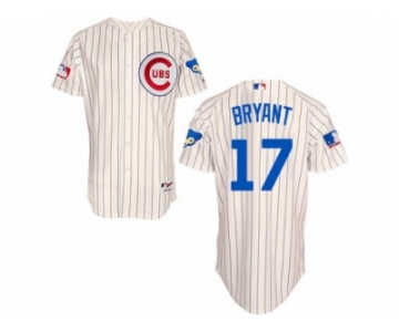 Men's Majestic Chicago Cubs #17 Kris Bryant Authentic Cream 1969 Turn Back The Clock MLB Jersey