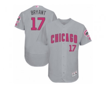Men's Majestic Chicago Cubs #17 Kris Bryant Grey Mother's Day Flexbase Authentic Collection MLB Jersey