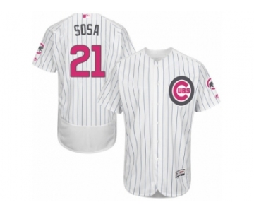 Men's Majestic Chicago Cubs #21 Sammy Sosa Authentic White 2016 Mother's Day Fashion Flex Base MLB Jersey