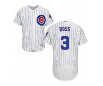 Men's Majestic Chicago Cubs #3 David Ross White Home Flexbase Authentic Collection MLB Jersey