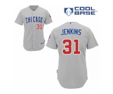 Men's Majestic Chicago Cubs #31 Fergie Jenkins Replica Grey Road Cool Base MLB Jersey