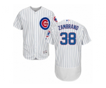 Men's Majestic Chicago Cubs #38 Carlos Zambrano White Flexbase Authentic Collection MLB Jersey