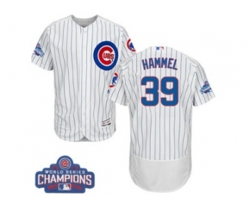 Men's Majestic Chicago Cubs #39 Jason Hammel White 2016 World Series Champions Flexbase Authentic Collection MLB Jersey