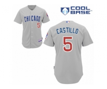 Men's Majestic Chicago Cubs #5 Welington Castillo Authentic Grey Road Cool Base MLB Jersey