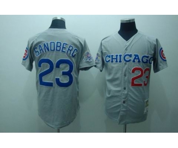mlb chicago cubs #23 sandberg m&n grey