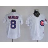 mlb chicago cubs dawson #8 m&n white(blue strip)