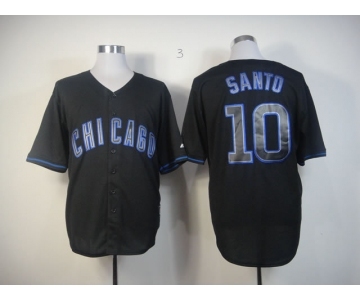 mlb jerseys chicago cubs #10 santo black[fashion]